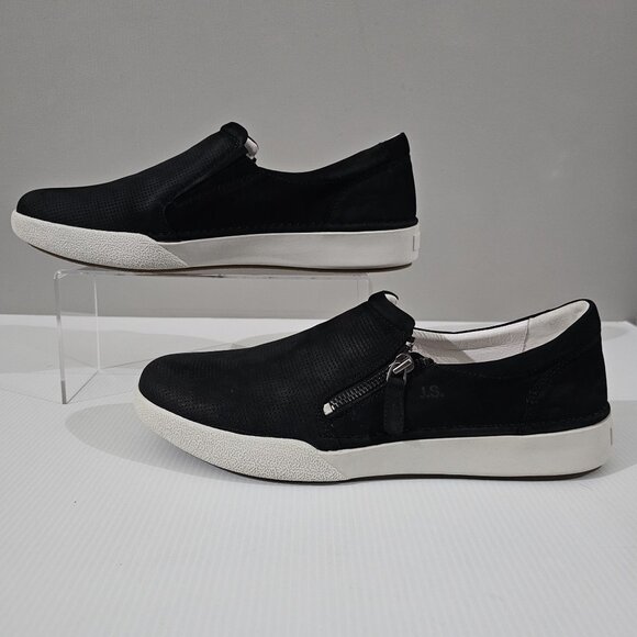 NEW Josef Seibel Claire 20 Sneaker EU Size 42 Black Leather White Slip On Loafer - Picture 2 of 13